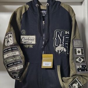 ProRodeo Men's Black and Green Performance Jacket